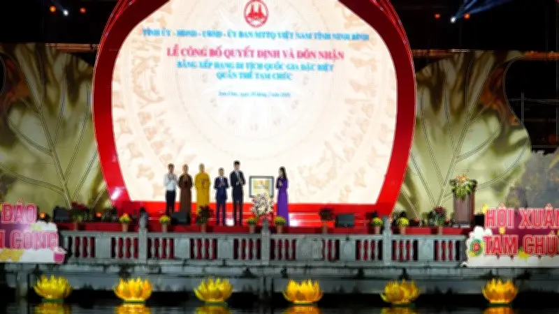 Quần Thể Danh Thắng Tam Chúc Chính Thức Được Xếp Hạng Di Tích Quốc Gia Đặc Biệt