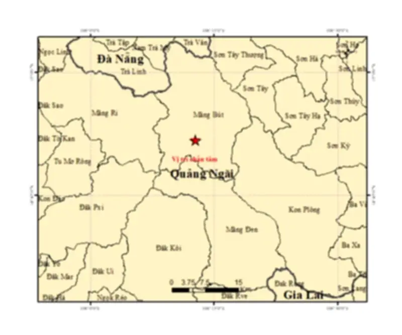 Quảng Ngãi liên tiếp hứng chịu 6 trận động đất tại xã Măng Đen