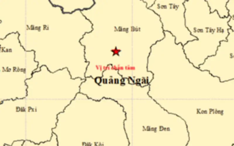 Quảng Ngãi: Rạng sáng 21/2 ghi nhận 6 trận động đất liên tiếp, mạnh nhất 4 độ