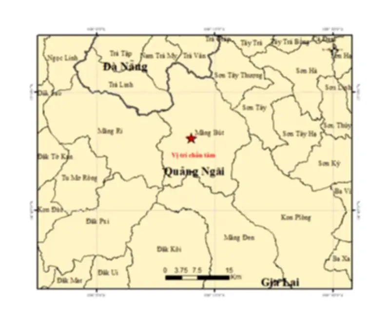 Rạng sáng mùng 5 Tết, Quảng Ngãi hứng 6 trận động đất liên tiếp tại Măng Đen
