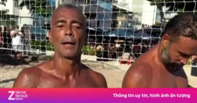 Romario 60 tuổi gây sốt với thân hình săn chắc khi thi đấu foot-volley trên bãi biển