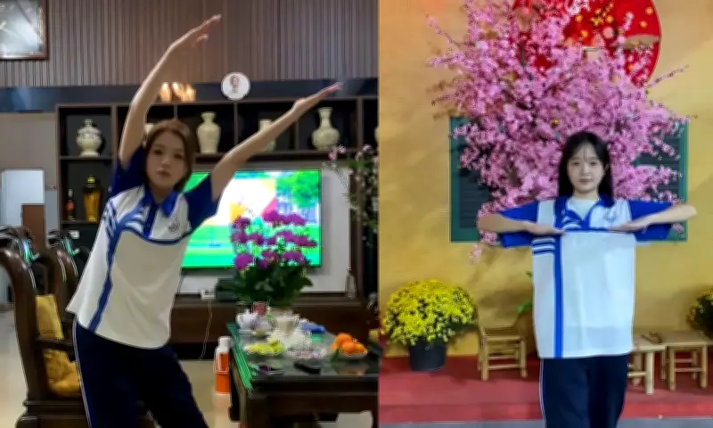 Sinh viên ĐH Quốc gia Hà Nội 'gây sốt' TikTok với bài tập thể dục Tết