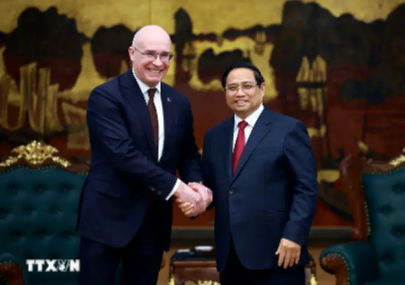 Thủ tướng Phạm Minh Chính tiếp Tổng giám đốc Hãng thông tấn TASS Nga Andrey Kondrashov