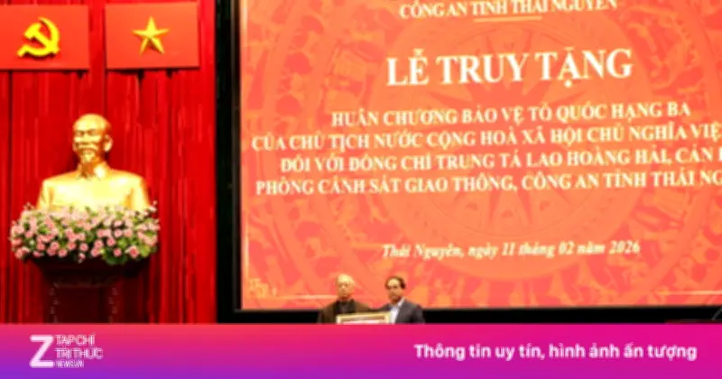 Thái Nguyên Truy Tặng Huân Chương Bảo Vệ Tổ Quốc Cho Trung Tá Lao Hoàng Hải Hy Sinh
