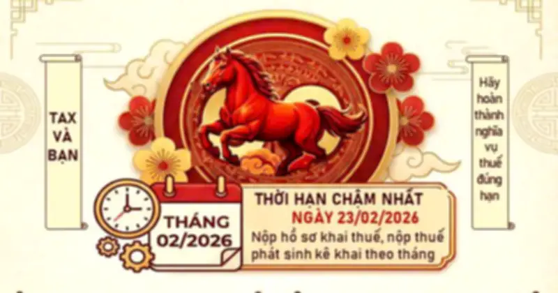 Thuế TP.HCM Thông Báo Hạn Chót Nộp Thuế Tháng 2/2026 Là Ngày 23/02