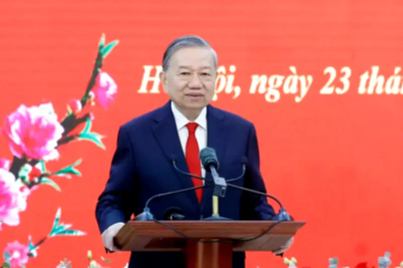 Tổng Bí thư Tô Lâm dự gặp mặt Mừng Đảng - Mừng Xuân tại Văn phòng Trung ương Đảng