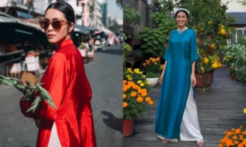 Tăng Thanh Hà và phong cách áo dài Tết: Sự chung thủy với dáng suông và những lần phá cách