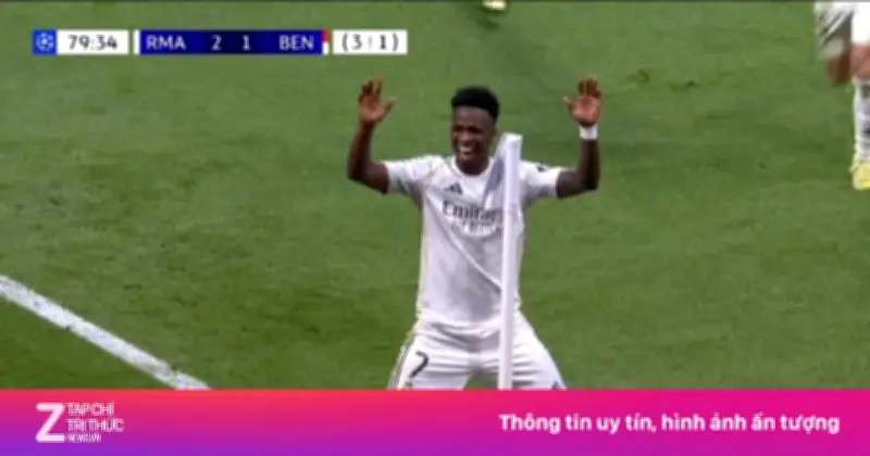 Vinicius Junior bất chấp chỉ trích, ăn mừng bàn thắng gây tranh cãi trong chiến thắng của Real Madrid