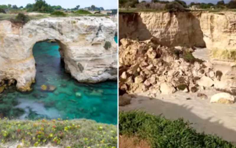 Vòm Tình Nhân ở Ý sụp đổ trong ngày Valentine do thời tiết cực đoan