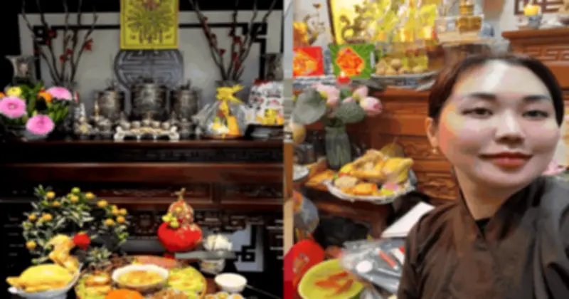 Vợ NSND Tự Long, Doãn Hải My khoe mâm cúng ông Công ông Táo đẹp mắt, ý nghĩa