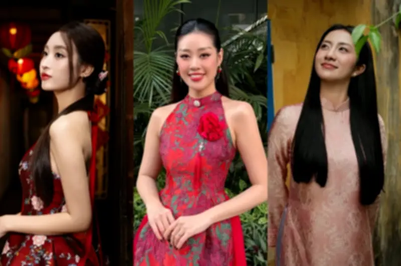 Xu hướng áo dài Tết của các Hoa hậu: Lụa và gấm thay thế kim sa lấp lánh
