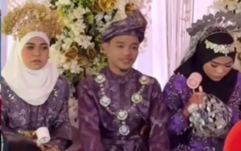 Chú rể trẻ ở Malaysia gây sốc khi tổ chức đám cưới đồng thời với hai cô dâu