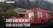 Cháy lớn tại kho nem, mứt ở Củ Chi, khói đen bao trùm khu vực