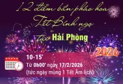 Hải Phòng bắn pháo hoa tại 12 điểm đón Tết Nguyên đán Bính Ngọ