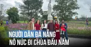 Mùng 1 Tết, người dân Phú Ninh rộn ràng đi chùa cầu bình an đầu xuân