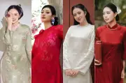 Nhan sắc rạng ngời của các nàng hậu Việt trong tà áo dài đón Tết
