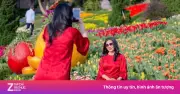Núi Bà Đen 'cháy' vé cáp treo, nghìn du khách đổ về check-in vườn tulip rực rỡ
