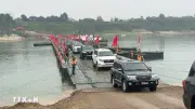 Tạm dừng khai thác cầu phao qua sông Lô để đảm bảo an toàn giao thông
