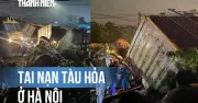 Tàu SE3 đâm ô tô tải trên QL1A Hà Nội, hai người bị thương