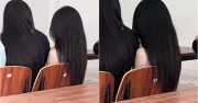 Hình ảnh hai nữ sinh với mái tóc đen dài gây sốt mạng xã hội, khơi gợi vẻ đẹp tự nhiên