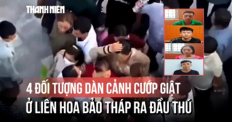 4 Đối Tượng Dẫn Cảnh Cướp Giật Ở Liên Hoa Bảo Tháp Ra Đầu Thú