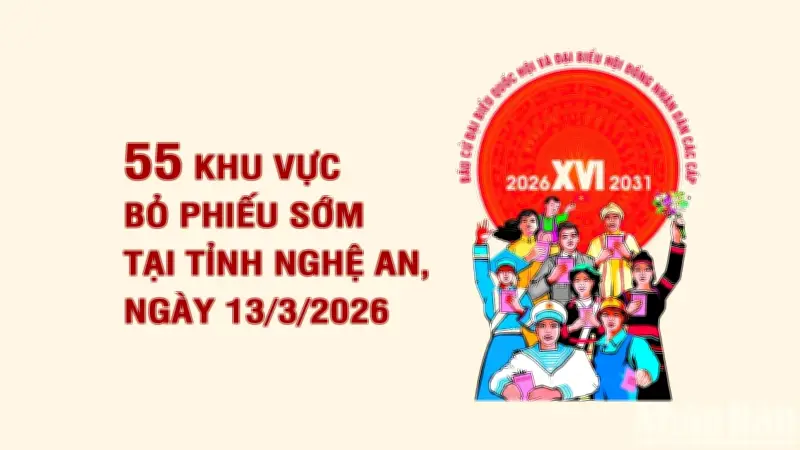 55 Khu Vực Bỏ Phiếu Sớm Được Thiết Lập Tại Nghệ An Trong Ngày 13/3