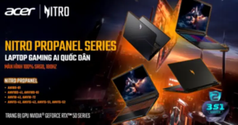 Acer ra mắt laptop gaming Nitro thế hệ mới với màn hình ProPanel và GPU RTX 50 Series