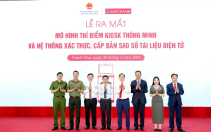 Agribank Tài Trợ Kiosk Thông Minh, Thúc Đẩy Chuyển Đổi Số Hành Chính Tại Thanh Hóa