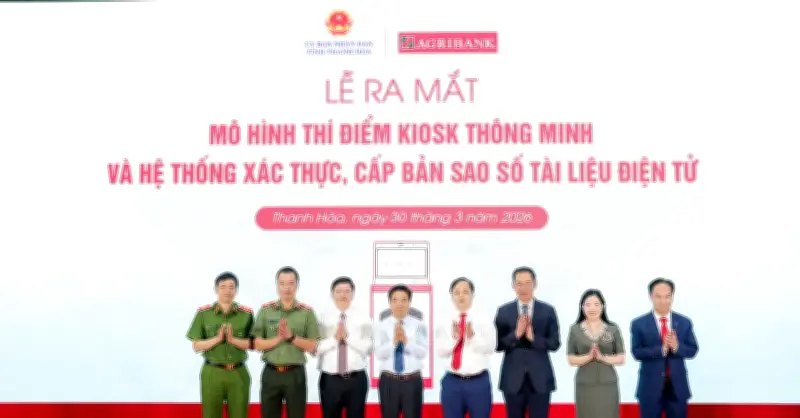 Agribank triển khai Kiosk thông minh tại Thanh Hóa: Công nghệ AI hỗ trợ dịch vụ công