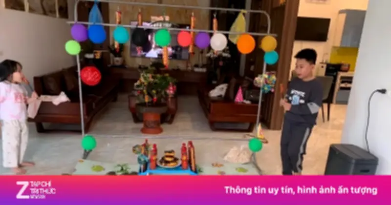 Bố mẹ vắng nhà, hai con bí mật chuẩn bị tiệc sinh nhật bất ngờ cho mẹ