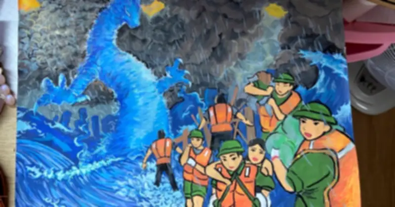 Bức tranh 'rồng thiên tai' của nữ sinh 14 tuổi gây bão mạng xã hội