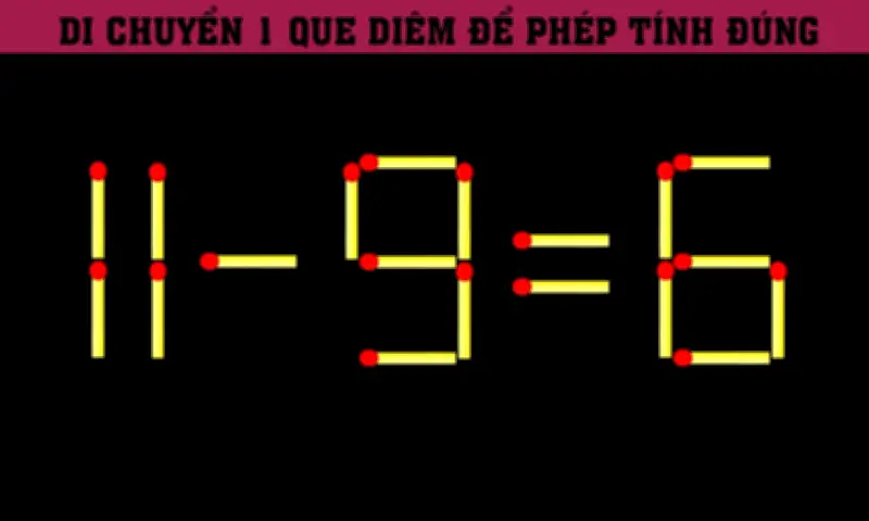 Bạn có sửa được phép tính sai '11 - 9 = 6' trong 5 giây? Câu đố thử thách tư duy