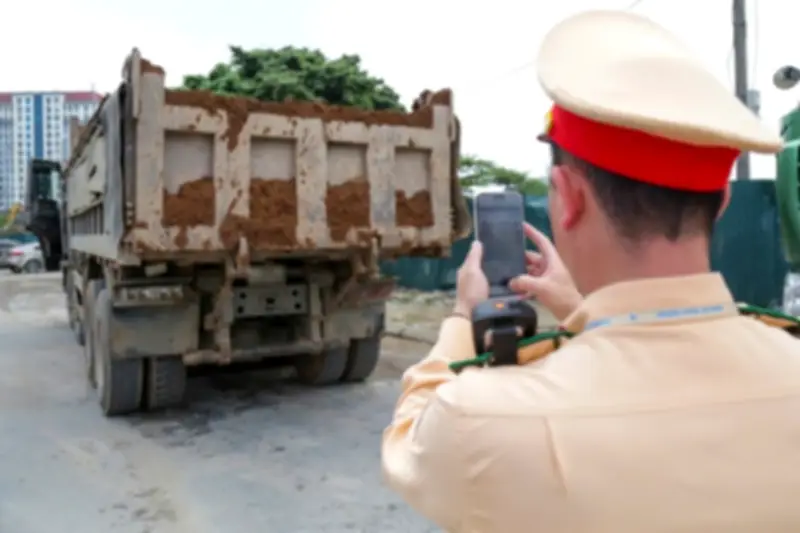 Bùn đất rơi vãi gây tai nạn xe máy, CSGT Hà Nội truy vết xe tải