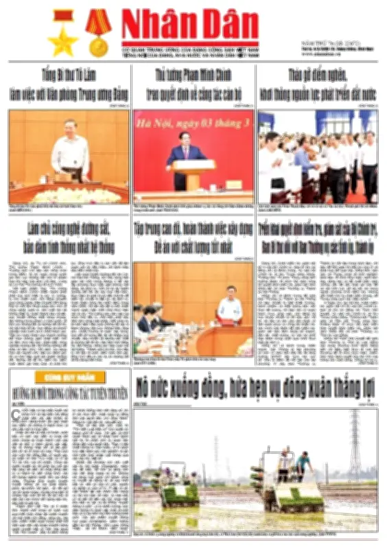 Báo Nhân Dân số 25675: Đẩy mạnh công nghiệp hóa, hiện đại hóa đất nước