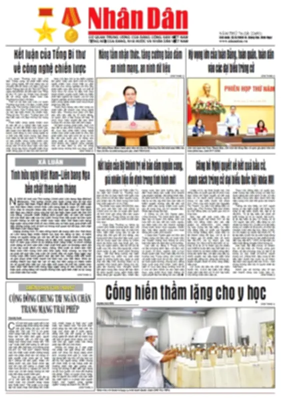 Báo Nhân Dân số 25693: Tin tức chính trị, kinh tế, xã hội nổi bật ngày hôm nay