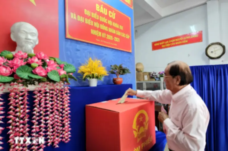 Cà Mau kết thúc bầu cử với tỷ lệ cử tri đi bầu đạt 99,84%