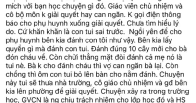 Cà Mau tạm dừng đứng lớp 2 giáo viên sau vụ phụ huynh vào trường đánh học sinh