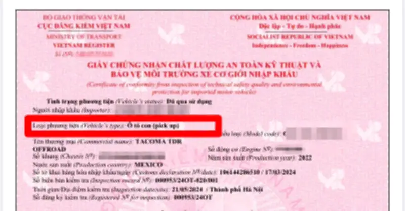 Cục CSGT hướng dẫn cách phân biệt xe bán tải là xe con hay xe tải