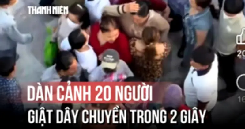 Cận cảnh nhóm người vây kín, giật dây chuyền nữ du khách ở Cần Thơ