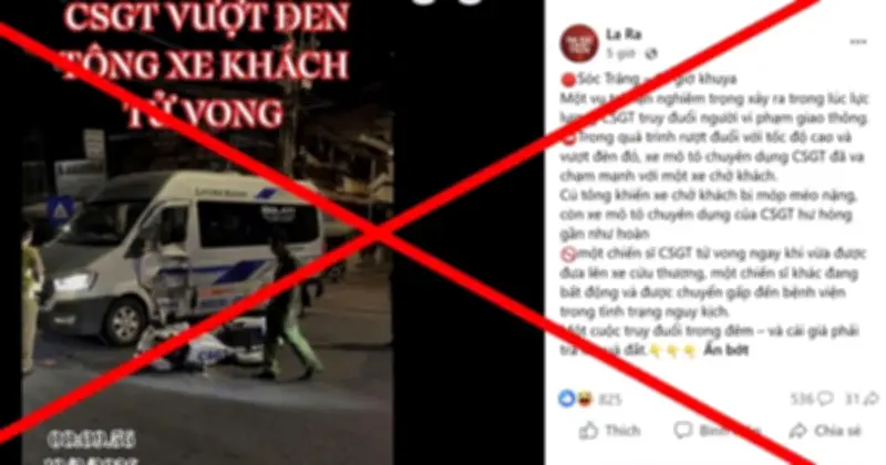 Công an Cần Thơ bác bỏ tin cảnh sát giao thông gây tai nạn chết người trên mạng