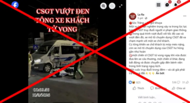 Công An Cần Thơ Bác Tin Xe Cảnh Sát Giao Thông Ruột Đuôi Gây Tai Nạn