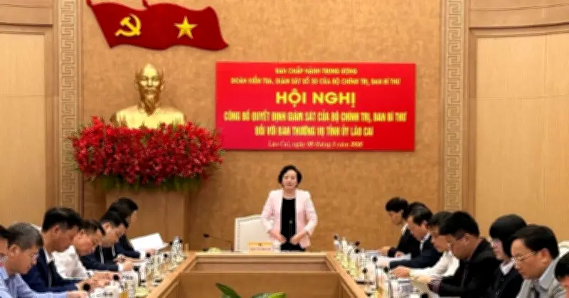 Công bố quyết định kiểm tra, giám sát đối với Ban Thường vụ Tỉnh ủy Lào Cai