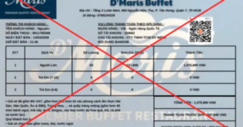 Cảnh báo lừa đảo: Fanpage giả mạo nhà hàng buffet lừa tiền đặt cọc, nhiều nạn nhân tại TPHCM