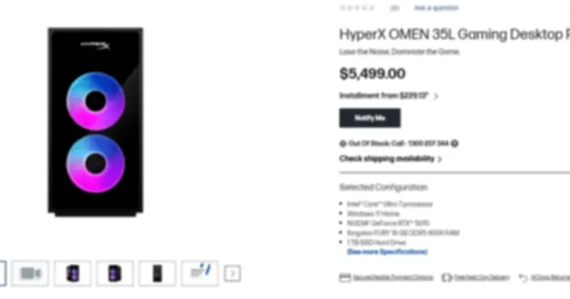 CPU Intel Core Ultra 7 270K Plus Arrow Lake Refresh xuất hiện trên PC gaming HP OMEN 35L