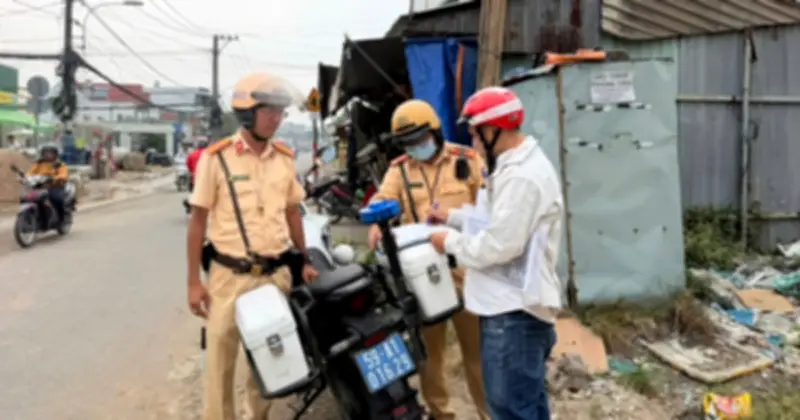 CSGT TP.HCM xử lý vi phạm tại dự án mở rộng đường Lã Xuân Oai