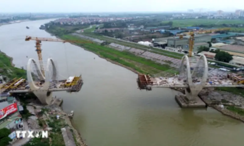 Cầu đường bộ sông Đuống đẩy nhanh tiến độ, hướng tới hoàn thành năm 2026