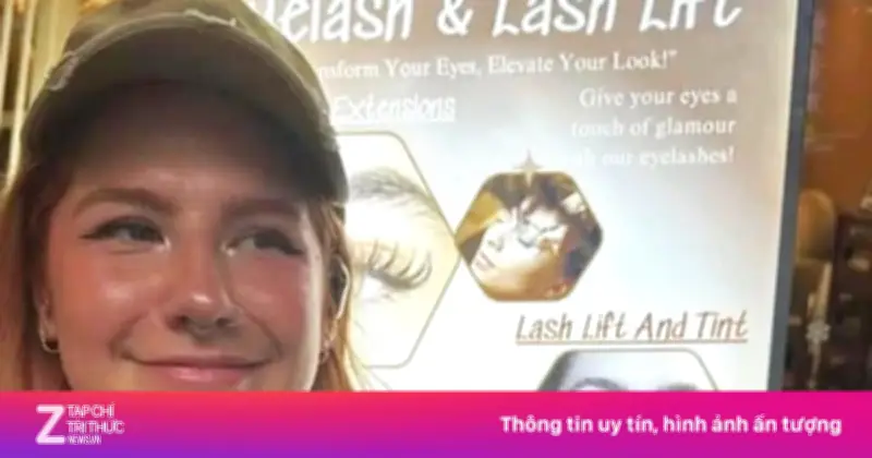 Du khách Anh bất ngờ trở thành gương mặt đại diện tiệm nối mi Hà Nội