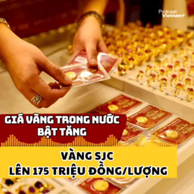 Giá vàng trong nước bật tăng mạnh, SJC lên mốc mới