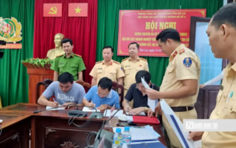 Gia Lai tăng cường tuyên truyền và xử lý vi phạm giao thông tại dự án Cảng hàng không Phù Cát