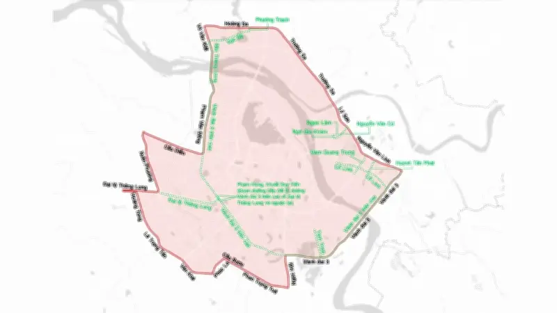 Hà Nội công bố chi tiết vùng hạn chế thời gian hoạt động của phương tiện giao thông